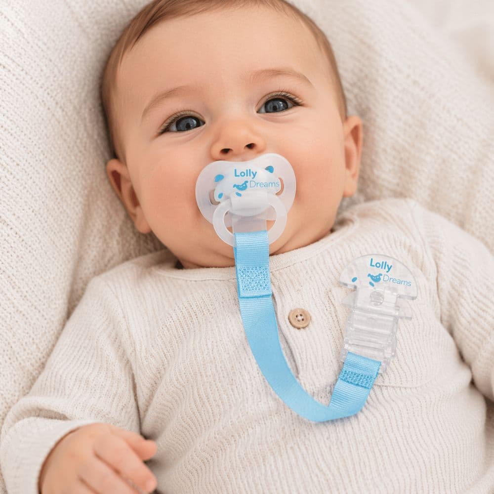 Prendedor de Chupeta Infantil Menino Azul Seguro Prático Funcional Resistente Bebê