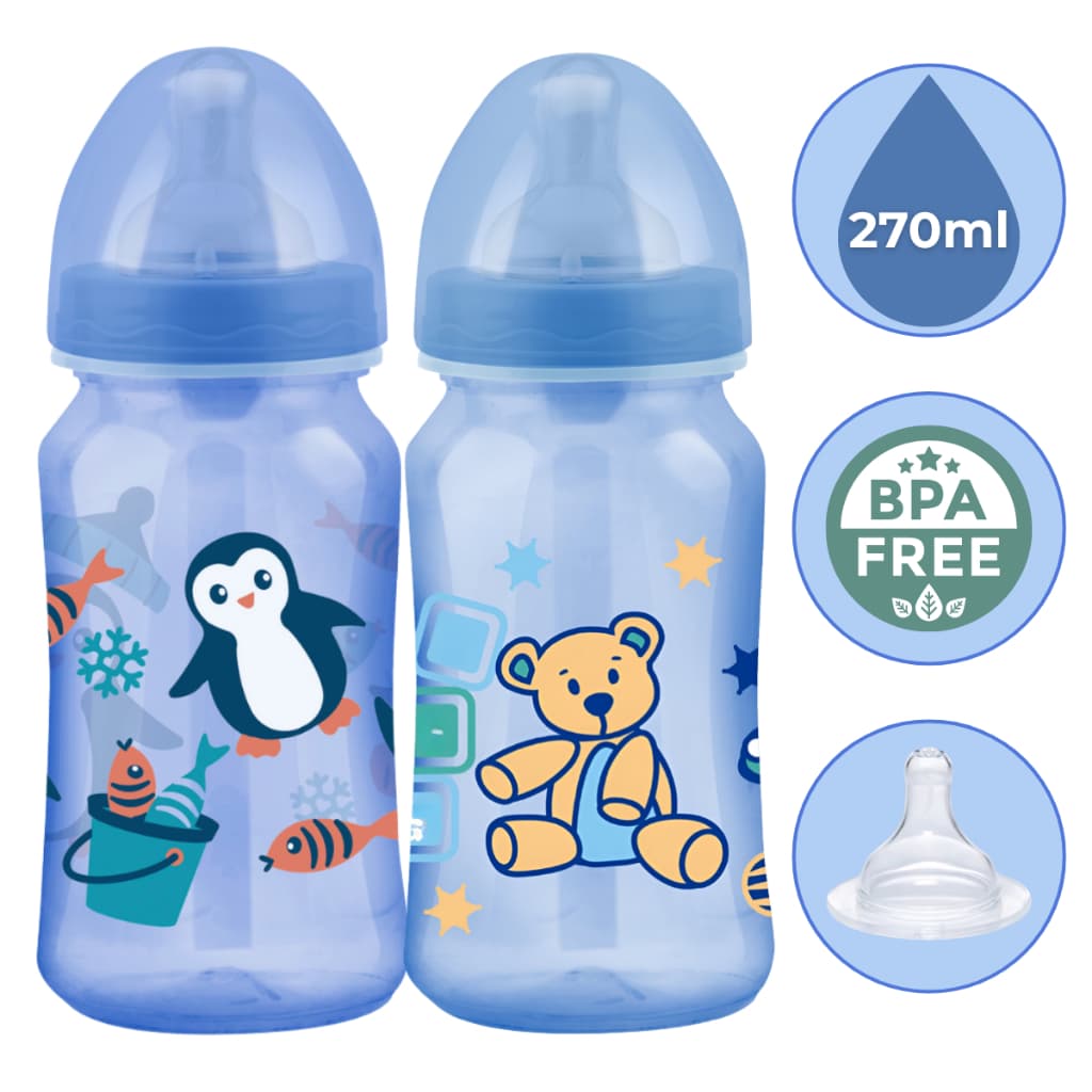 Kit Mamadeira para Bebê Bico de Silicone 2 Mamadeiras para Criança Recém Nascido Enxoval Infantil Rn