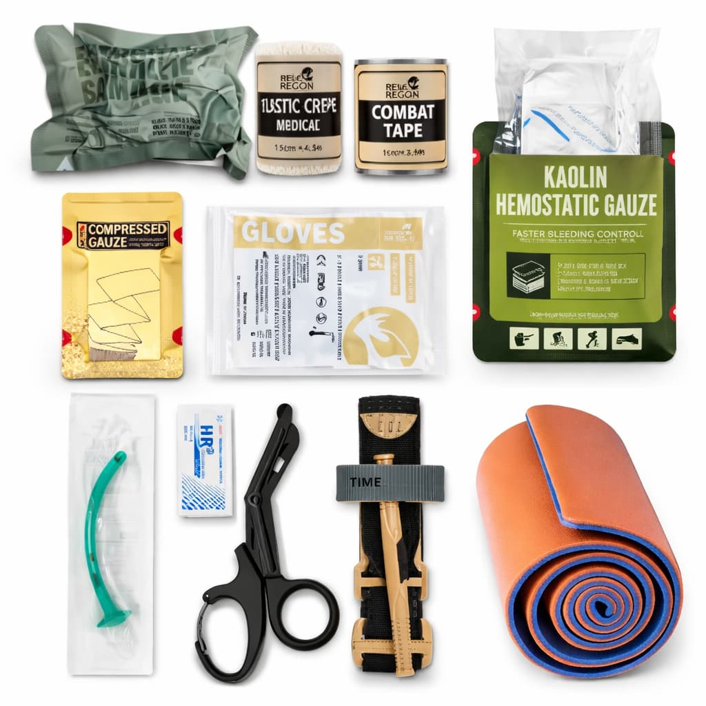 Kit Primeiros Socorros RHINO RESCUE Customizável APH/IAFK Tático 12 itens Tático e Camping