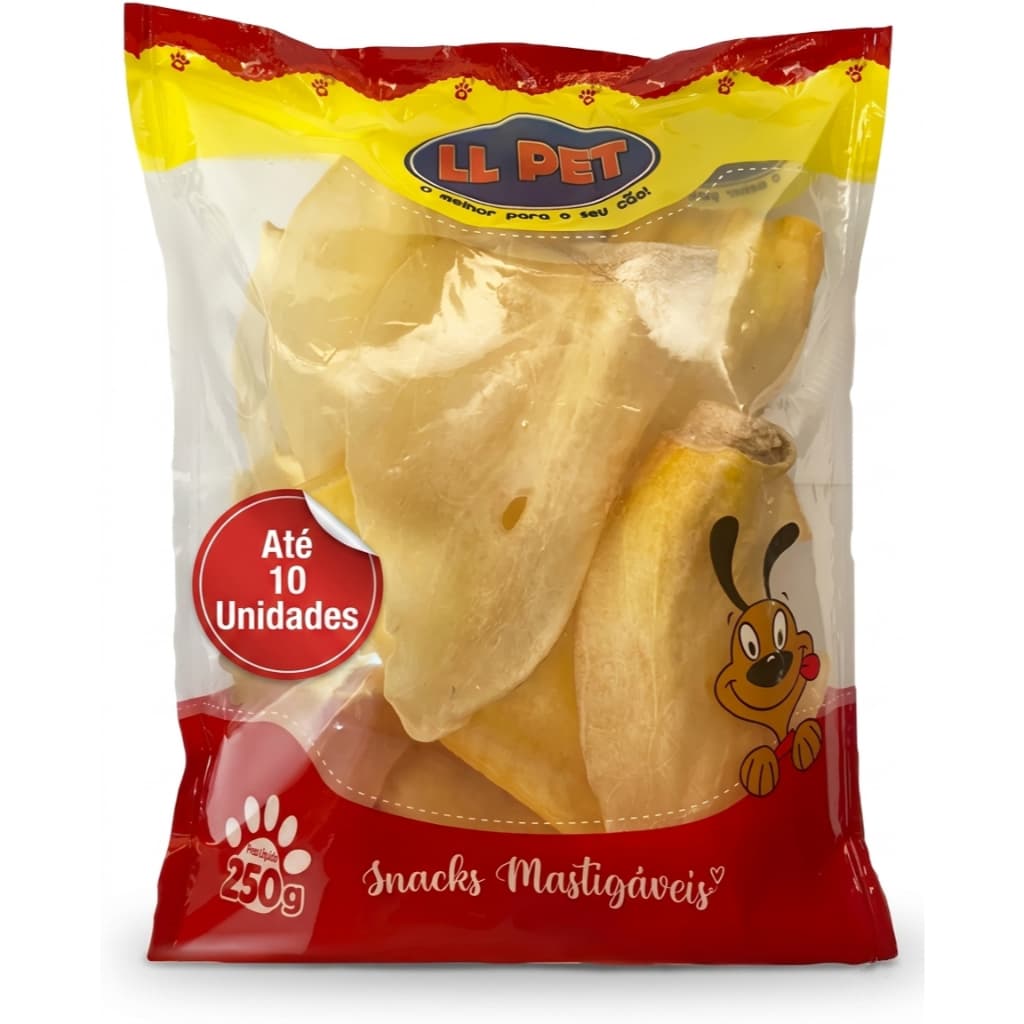 Orelha Bovina 250g (Até 10 Unidades) Petisco Natural Mordedor Para Cães LL Pet