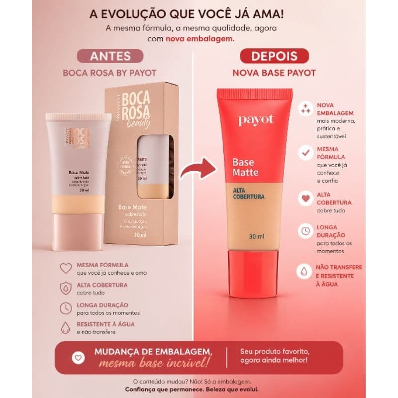 Nova Base Líquida Matte Payot 30ml para Rosto