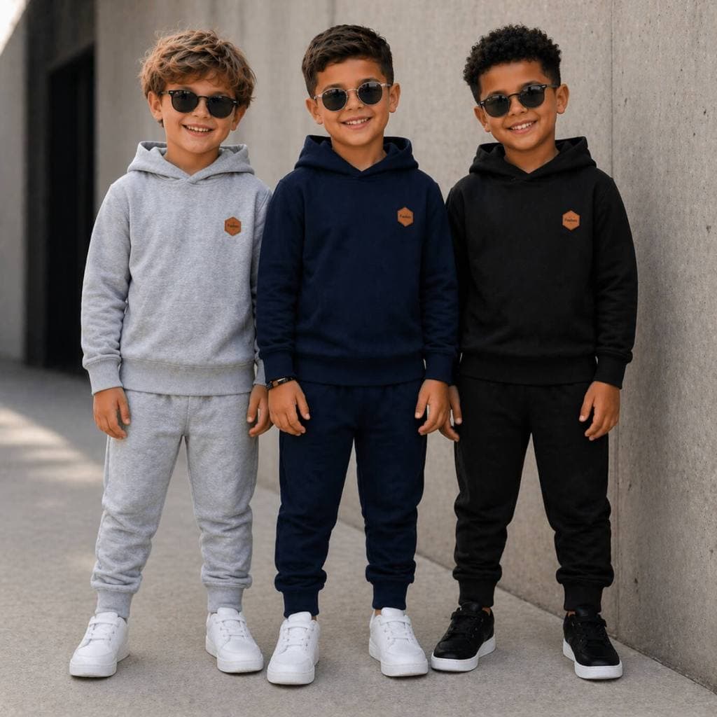 Kit 3 Conjunto Moletom Infantil Menino Peluciado | Conjuntos do 01 ao 10 Anos | Casaco + Calça de Moletom