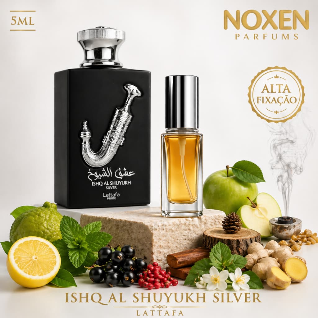 Perfume Masculino 5ml Premium Vidro Spray Ishq Silver Elegante Importado
