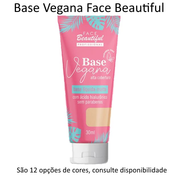 🎨 Base Líquida Vegana Matte Alta Cobertura – Face Beautiful (30ml) 12 Cores