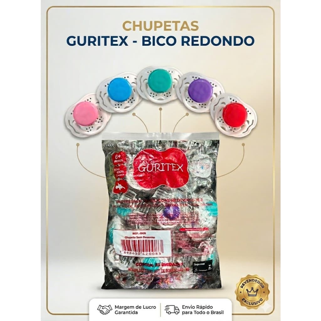 KIT Chupeta Redonda Ventilada Bico de Silicone Premium Redondo Bebê Chupetas Menina Menino +6 M