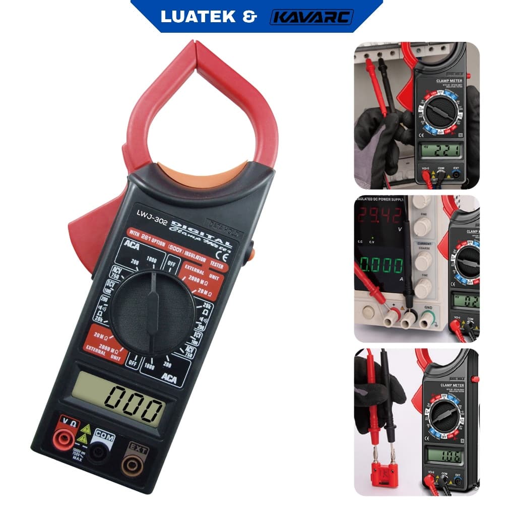 Alicate Amperímetro Multímetro Digital Profissional Portátil Luatek LWJ-302