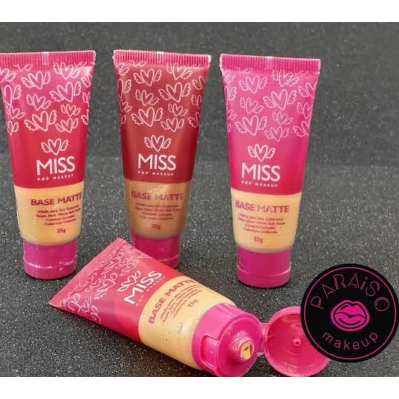 ✨ Base Líquida Miss Pop – Cobertura Leve e Toque Seco ✨