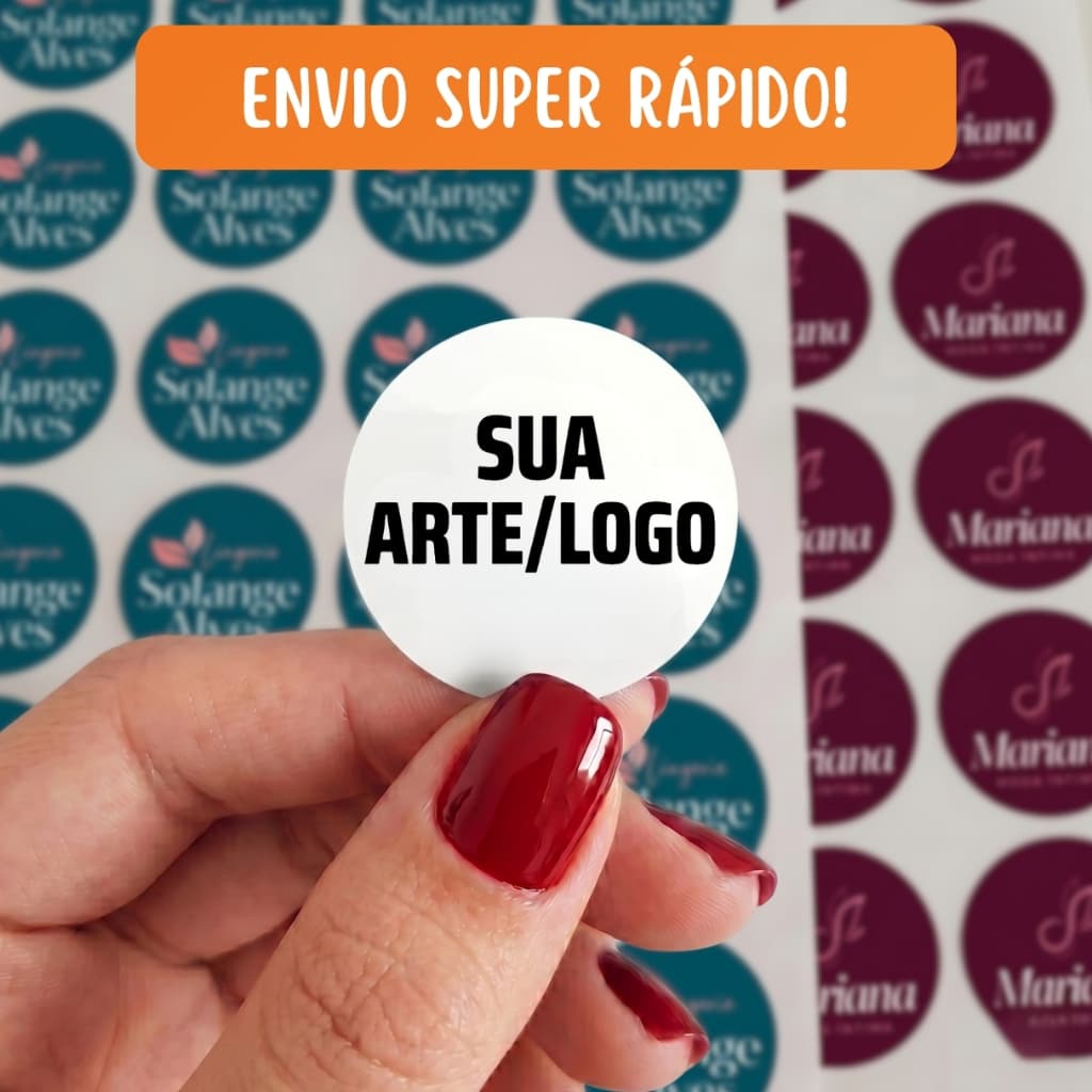 Etiquetas Adesivas Personalizados 100 a 300 unidades Com Sua Logo - Envio Super Rápido