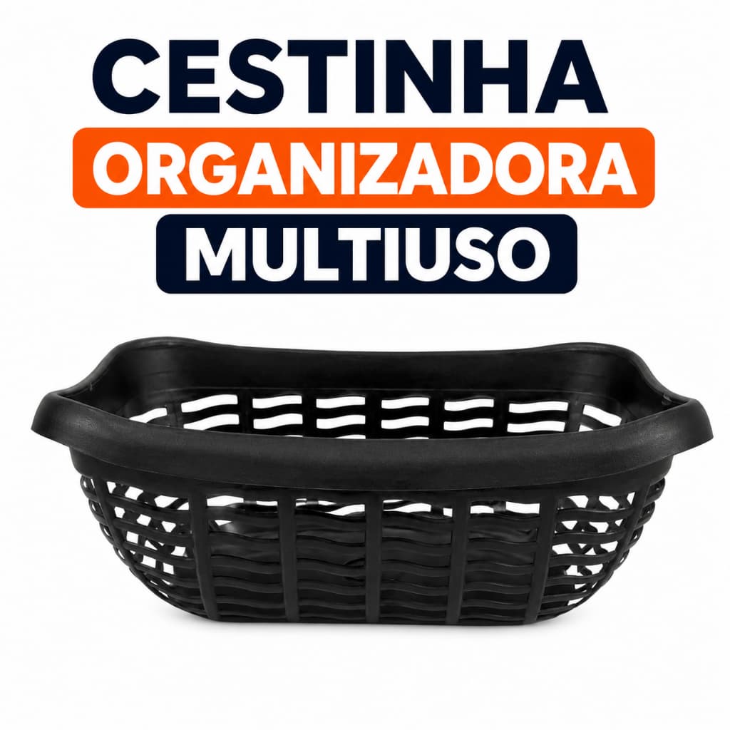 Cestinha Organizadora Multiuso Plástico Reforçado Para Armário Escritório Banheiro e Cozinha
