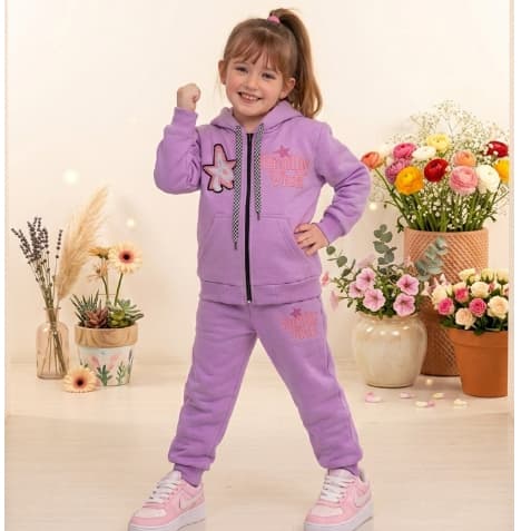 CONJUNTO MOLETOM INFANTIL BORDADO EMILLY VICKY COM ZÍPER E CAPUZ – SUPER QUENTINHO | TAMANHOS 4 AO 12 | 4 CORES