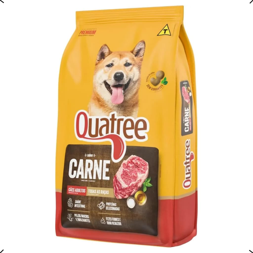 RAÇÃO QUATREE CARNE ADULTO TODAS AS RAÇAS 15KG