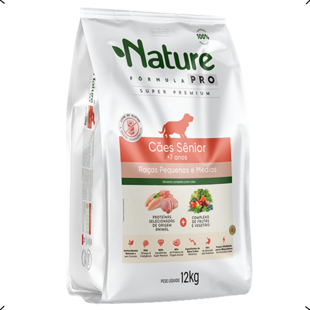 RAÇÃO NATURE PRO SENIOR RAÇA PEQUENA E MEDIA 12KG
