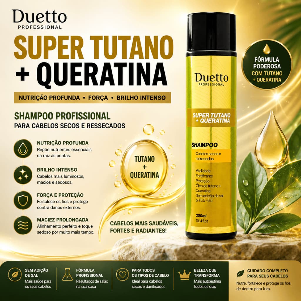 Shampoo Hidratante Super Tutano + Queratina Duetto 300ml
