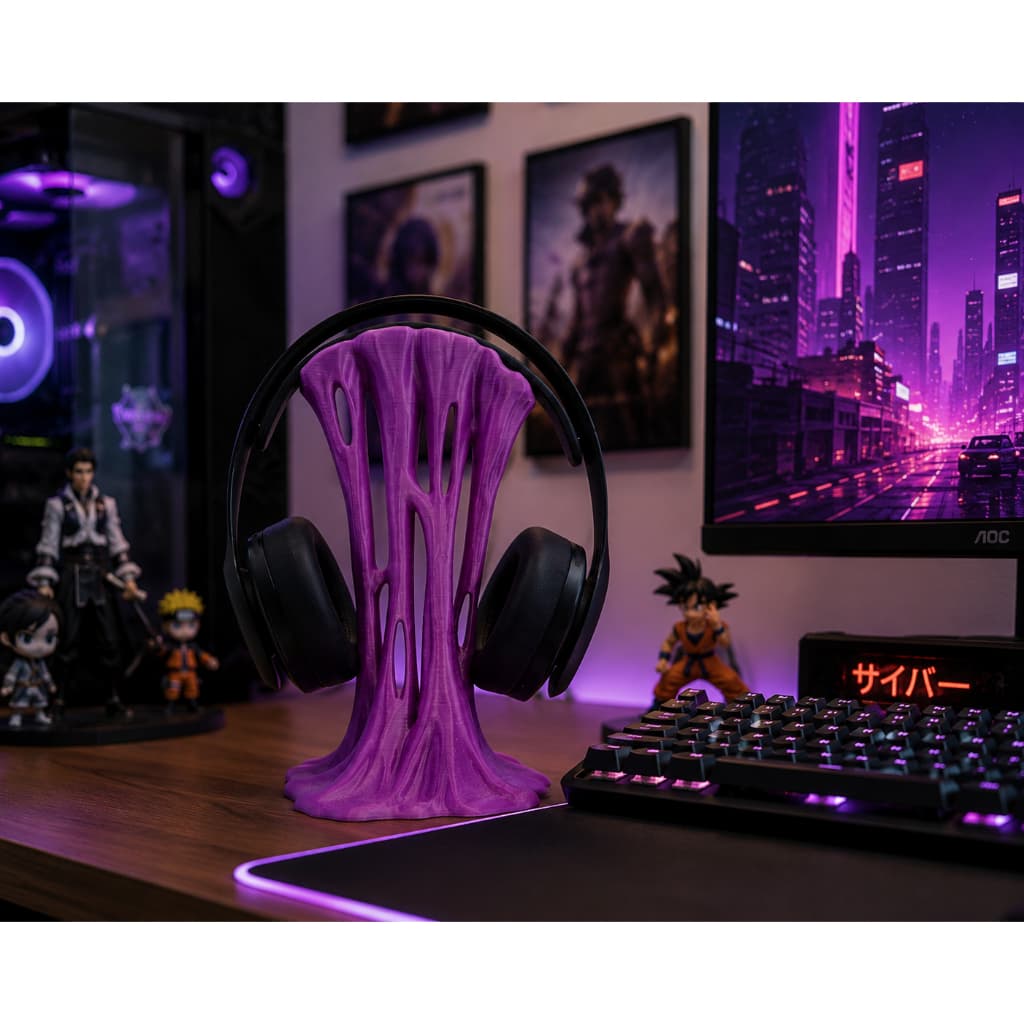 Suporte para Headset e Fone Gamer Organizador de Mesa Decorativo para Setup Gamer e Escritório
