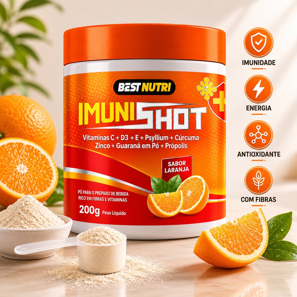 Suplemento Natural para Imunidade Sabor Laranja 200g | Bem-Estar | Vitaminas e Minerais Essenciais | Defesa do Corpo