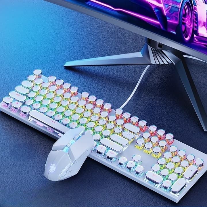 Kit Teclado Mecânico Punk 100% + Mouse Gamer - Item Obrigatório para Jogadores de Esports H7