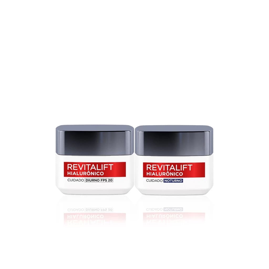 Kit L'Oréal Paris Hialurônico - Creme Hidratante Anti-idade Diurno + Noturno
