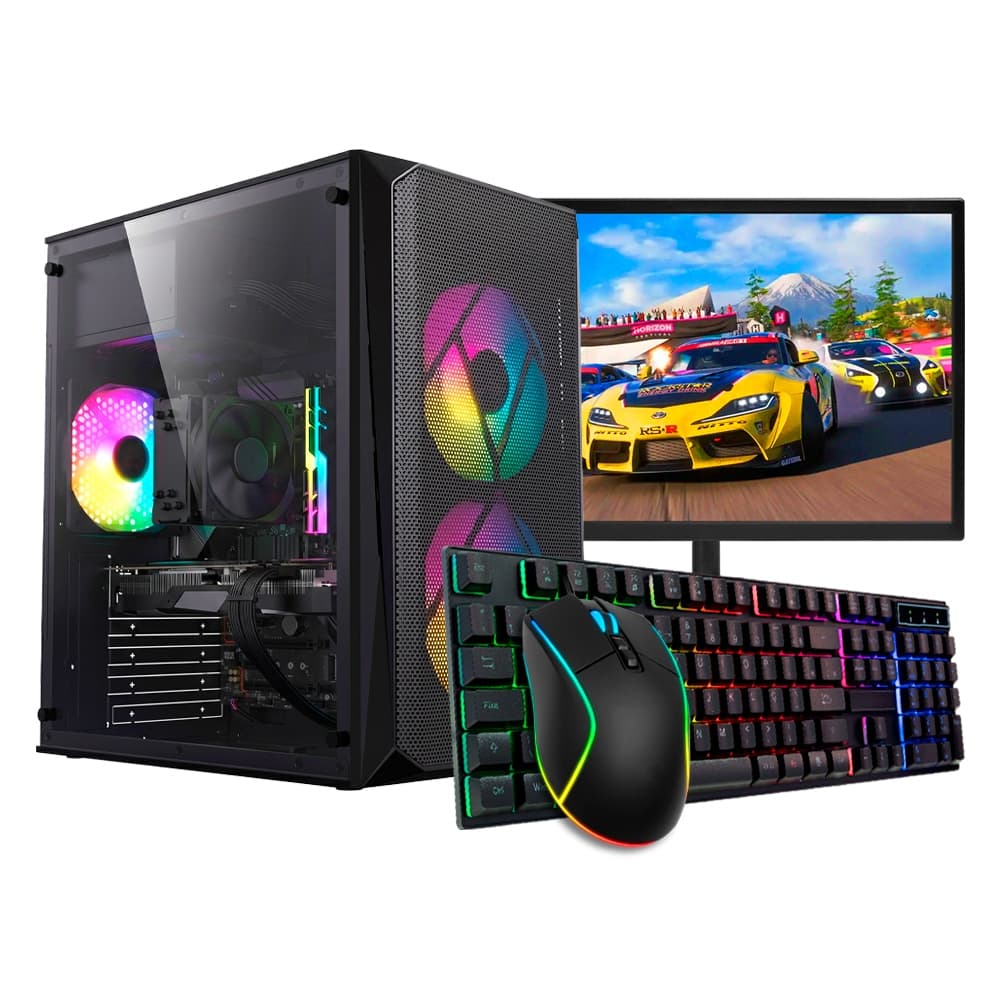 PC Gamer Barato, Intel Core i5, GT 610 2GB, 4GB DE RAM, SSD 120GB, Completo com Monitor, Periféricos