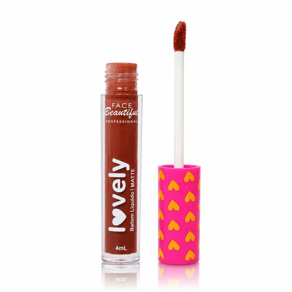 💄 Batom Líquido efeito Matte Aveludado Vegano alta durabilidade  4ml – Linha Lovely | Face Beautiful