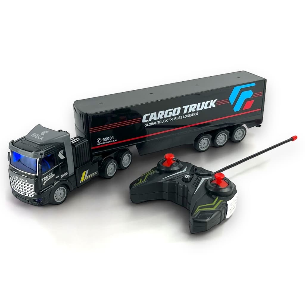 Carrinho Controle Remoto Caminhão Cargo Truck Recarregável Infantil Brinquedo Bateria Luzes Sons