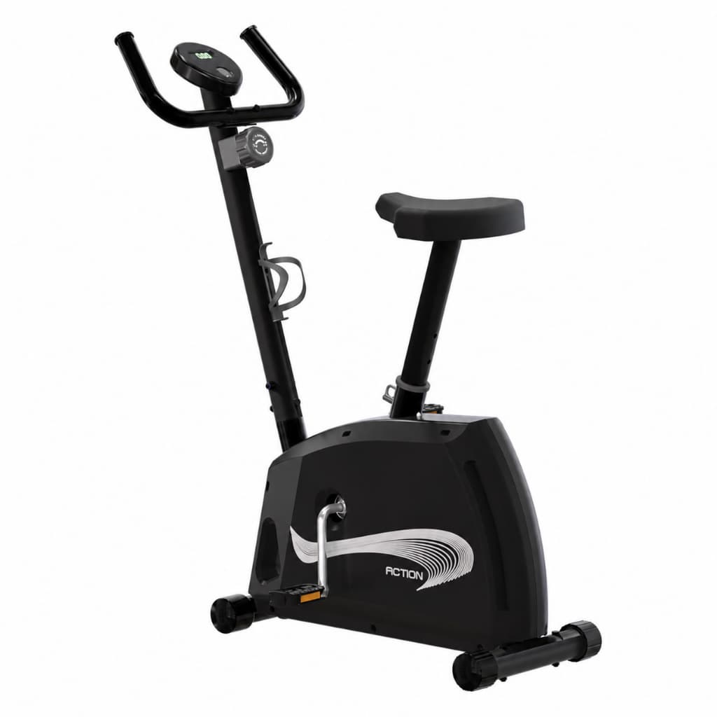 Bicicleta Ergométrica Vertical Athletic Action Magnética 8 Níveis 140kg Suportados Silenciosa e Compacta Compacta e Leve