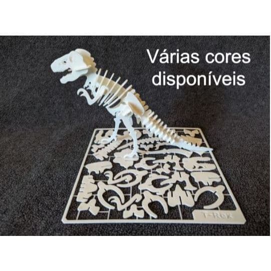 Kit Quebra-Cabeça 3D Esqueleto Dinossauro T-Rex Brinquedo Educativo Montar brinquedo de menino infantil