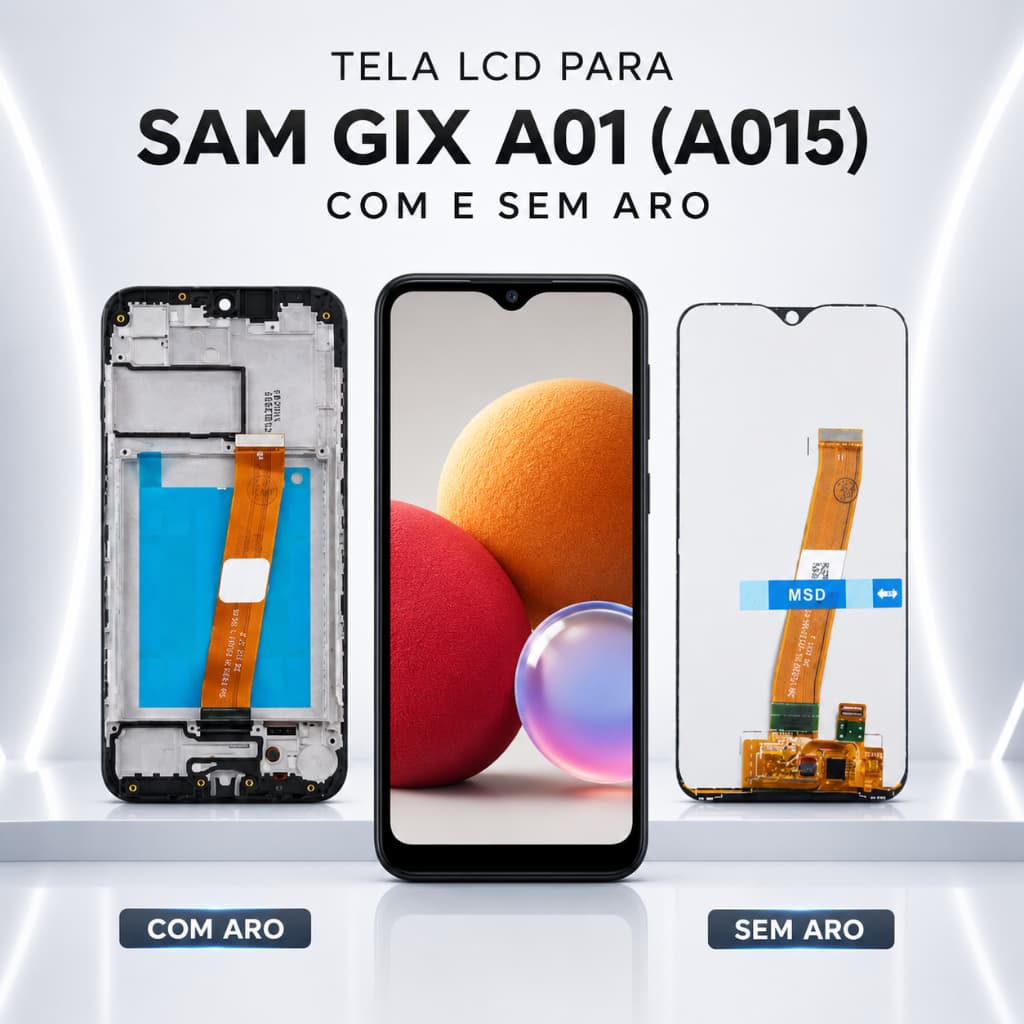Tela Frontal Touch LCD Display Sam GlX A01 (A015) Com Aro ou Sem Aro - Envio  Imediato