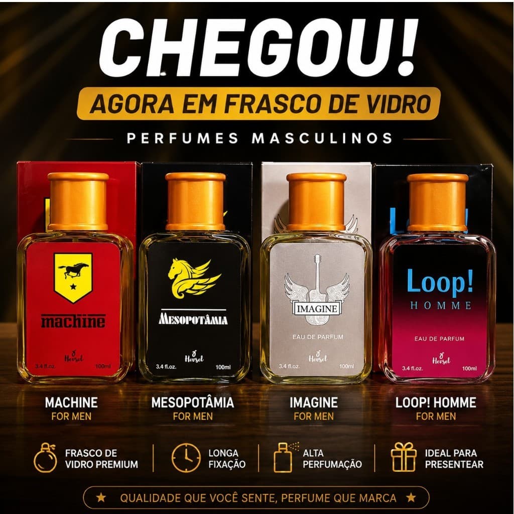Kit 04 perfumes masculino de 100ml cada | fragrância importada