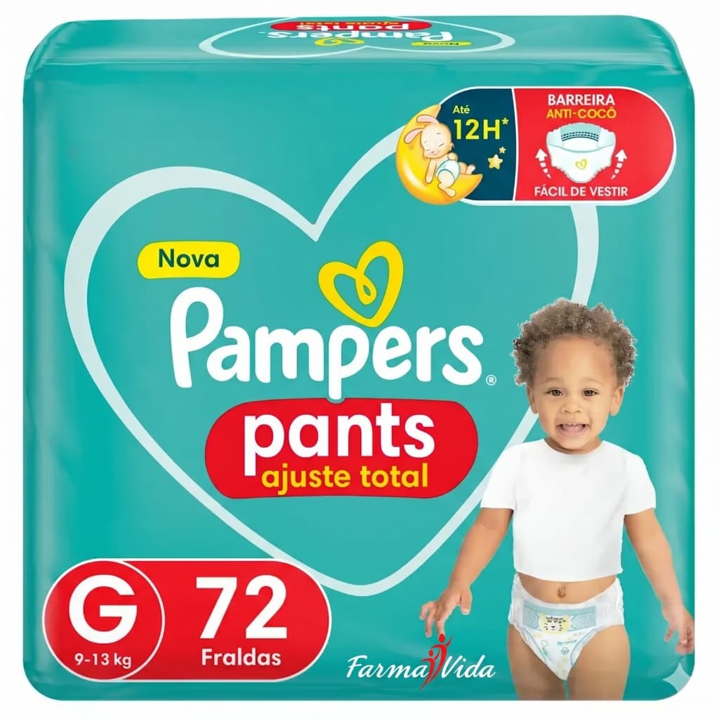 Fralda Pampers Pants Ajuste Total M G XG Até Zero Vazamentos Original
