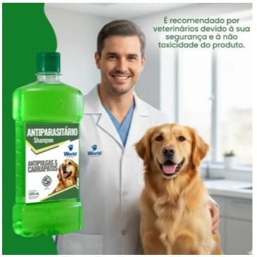 Shampoo Para Cães Antiparasitário Antipulgas Carrapato 500ml World Veterinaria