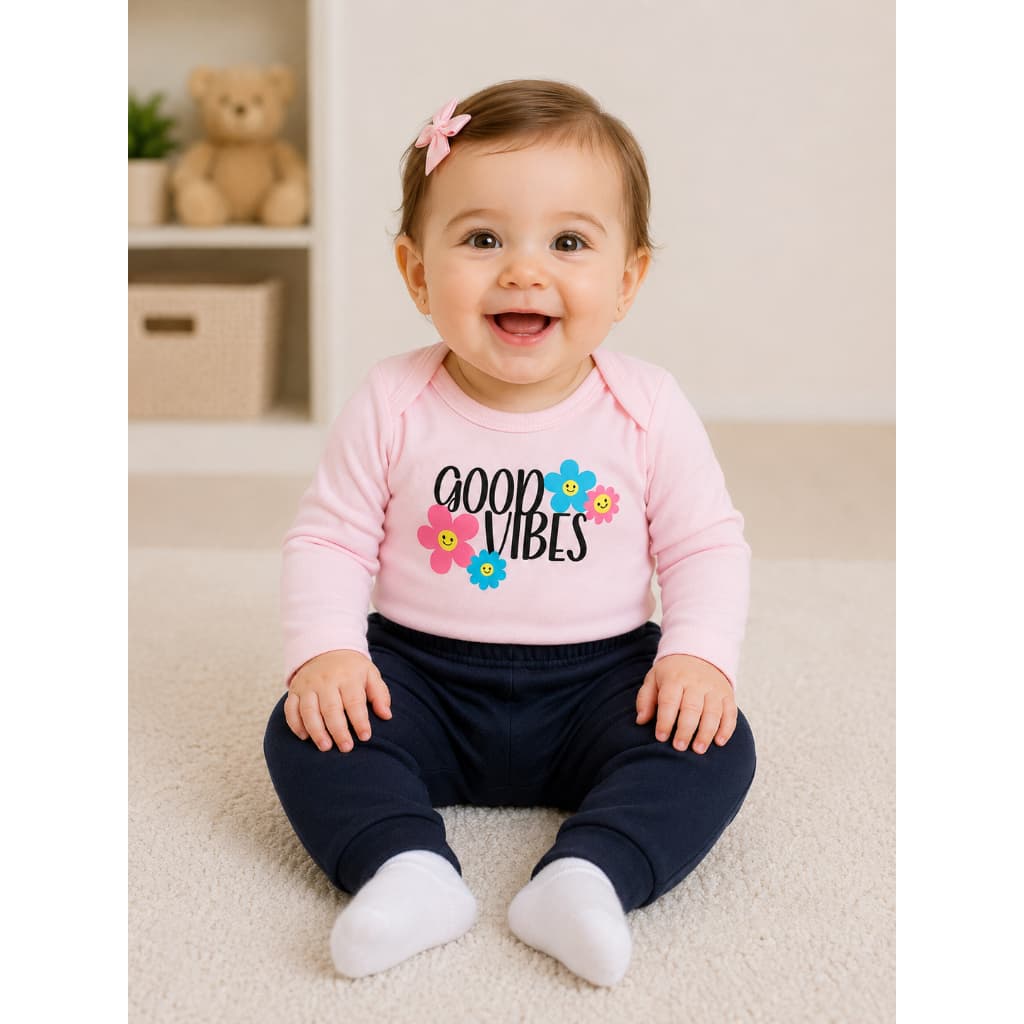 Kit 8 Peças Roupa de Bebê Inverno Conjunto Body Bebê Menina Body Longo + Mijão Enxoval