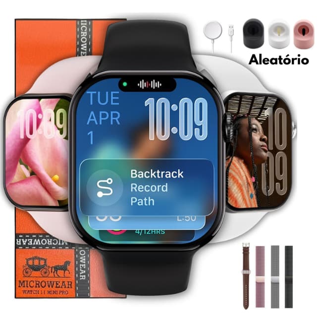 Relógio Smartwatch W11 Pro Mini 42mm Responde Whatsapp Microwear Serie 11 Amoled + Brindes