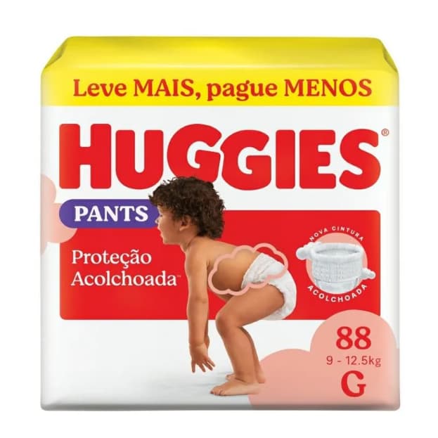 Fralda Roupinha Huggies Pants Proteção Acolchoada G 88 Unidades