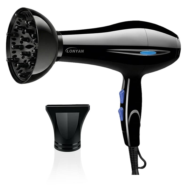 Secador Cabelo Profissional com Difusor 127V 220V 110V Ion Negativo Alta Velocidade Silencioso Leve 5 Niveis Quente Frio
