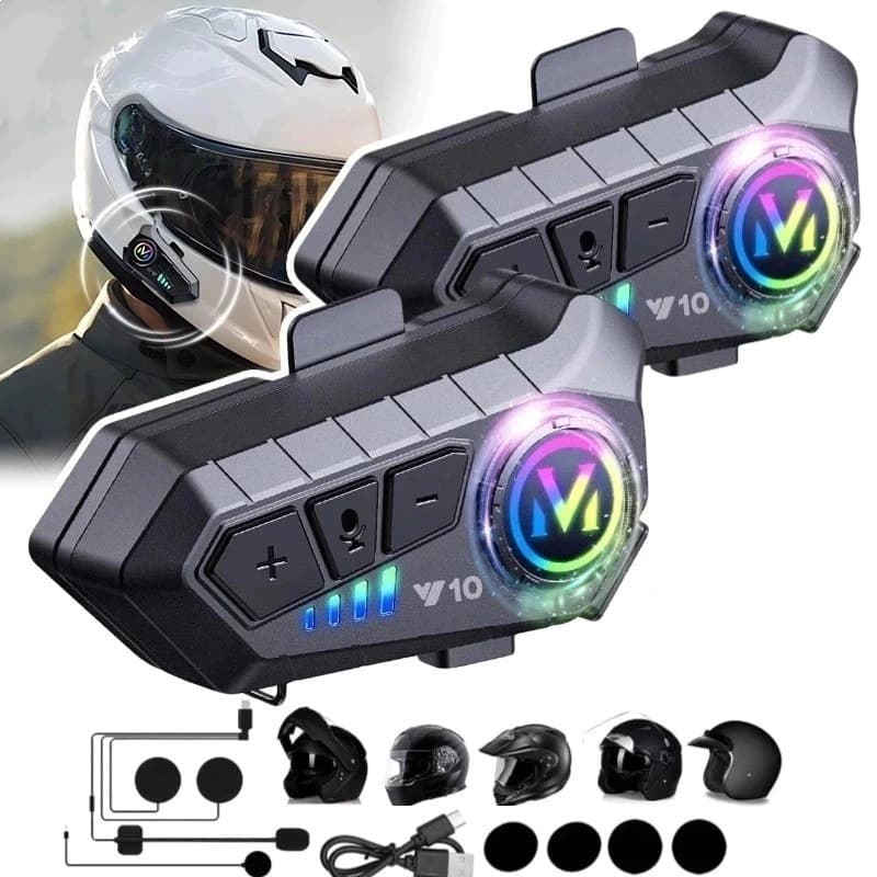 Fone Microfone Bluetooth Moto Capacete Mic 1000m À Prova D’água preto fácil e seguro estilo bonito Y10