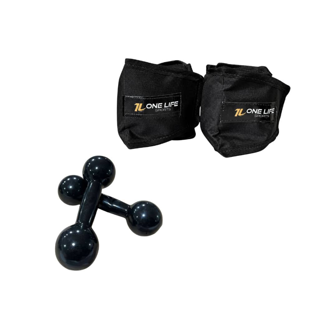 Par halter emborrachado 2kg + caneleira 2kg | one life sports fit gym treino leve academia em casa