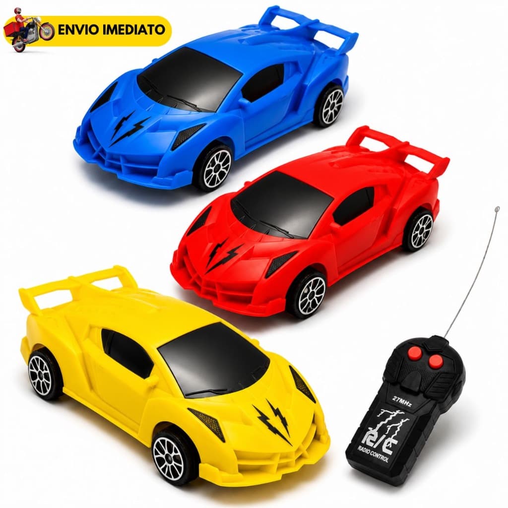 Carrinho de Controle Remoto Infantil Esportivo Carro Brinquedo Elétrico Alta Velocidade Menino Presente