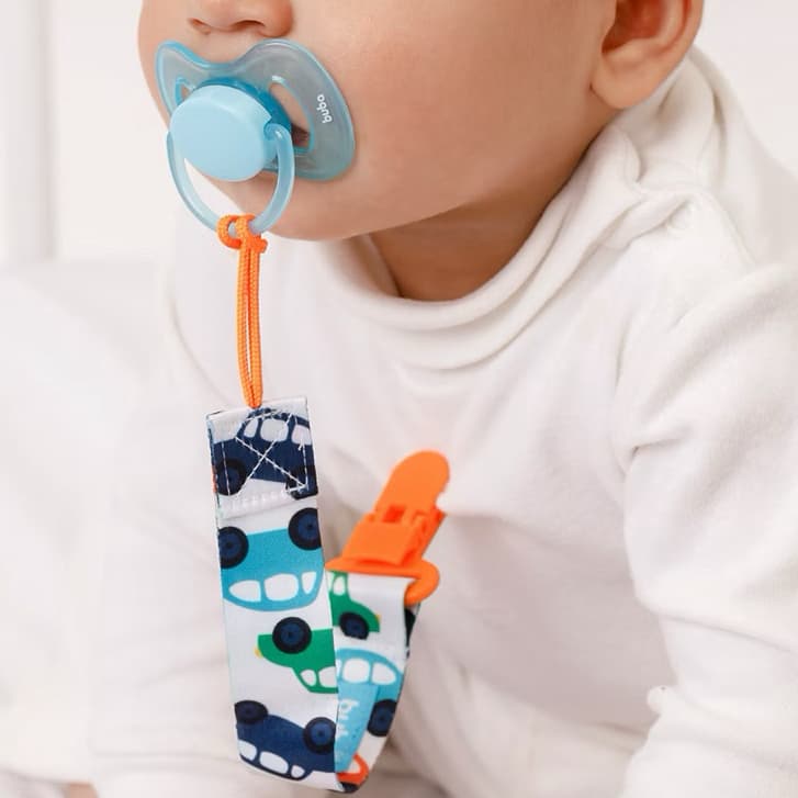 Prendedor de Chupeta Universal para Bebê Porta Chupeta Estampado Menina e Menino