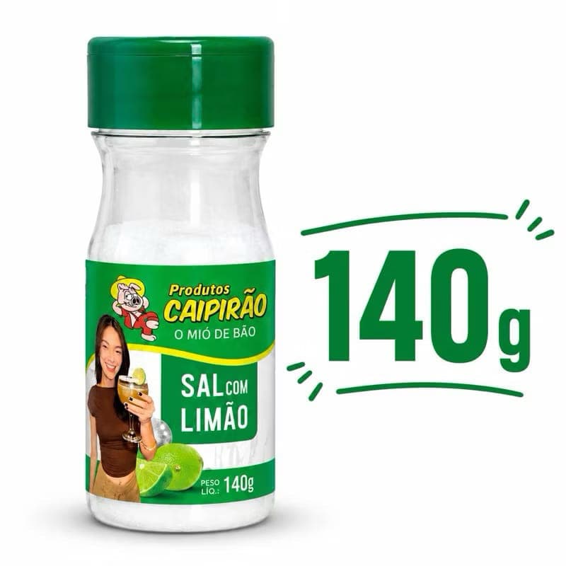 Sal com Limão - Temperos para carnes, temperos para saladas e cervejas e preparos para Cozumel - 140g CAIPIRÃO