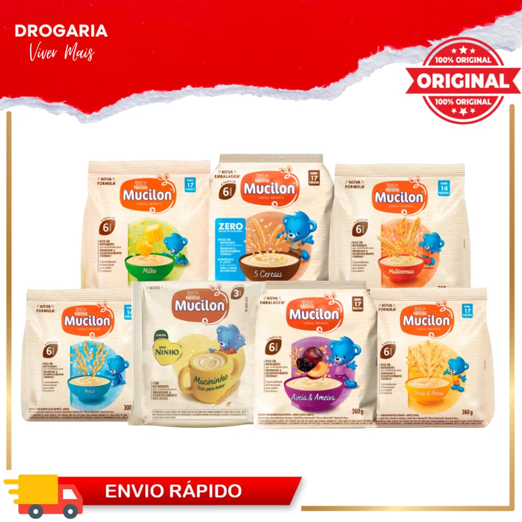 Mucilon Nestlé Cereal Infantil Sabores Variados | Escolha o Seu.