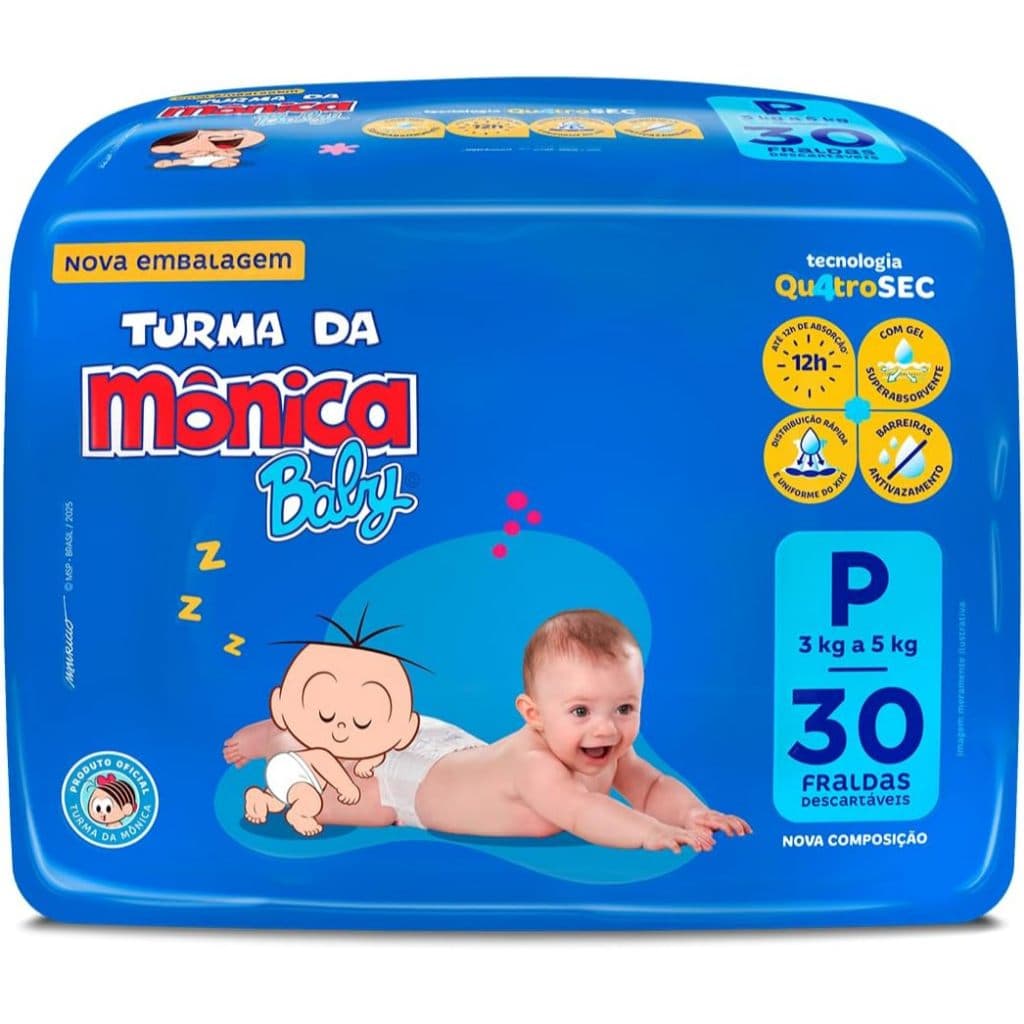 Fralda Descartável Infantil Turma da Mônica Baby