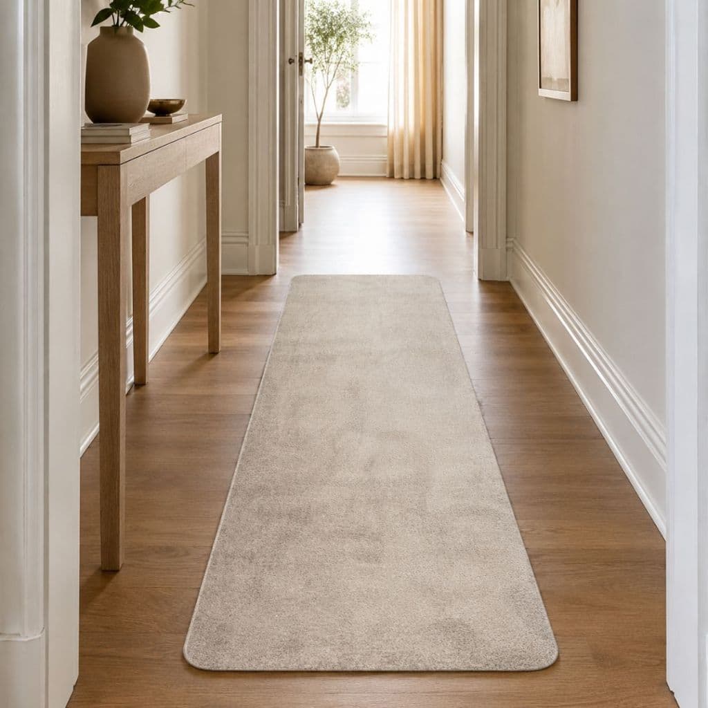 Tapete Passadeira Antiderrapante Sala Quarto Pelo Macio Apolo 66 x 200cm Areia