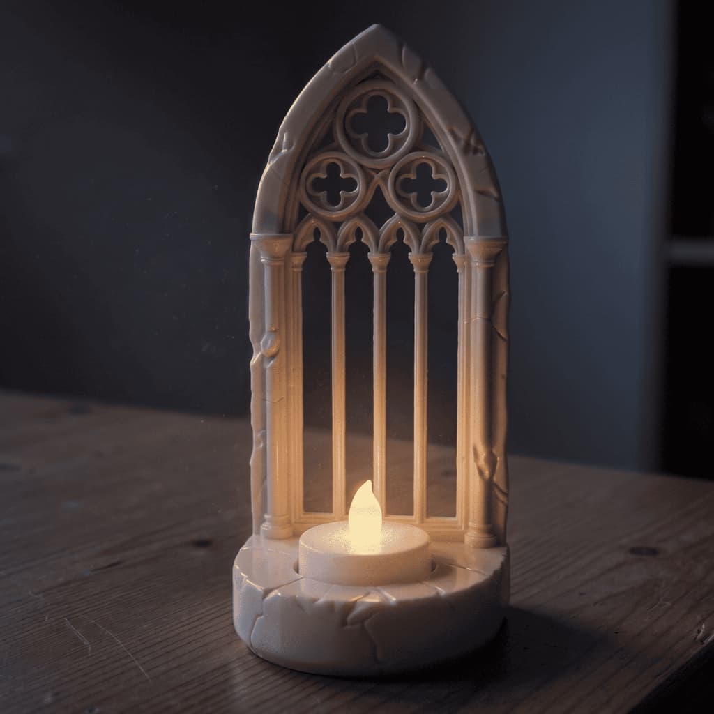 Luminaria Porta Vela Gotica Catedral Decoracao Quarto 3d Porta Vela LED Janela Gotica Vitral Decoracao Dark Medieval