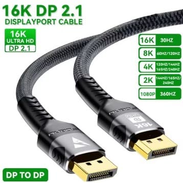 Cabo DisplayPort 2.1 Ultra HD 16K – O Máximo em Desempenho para Monitores Gamer de Alta Performance