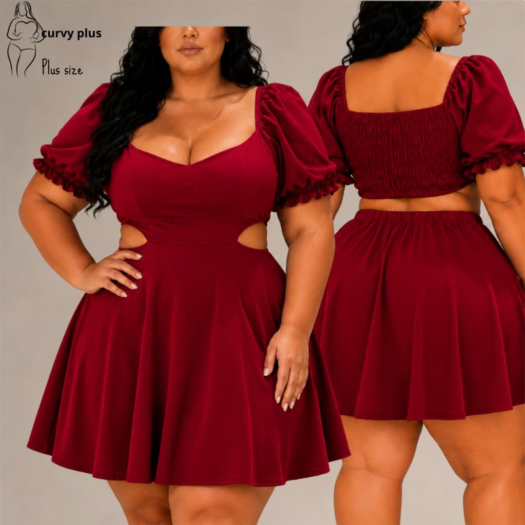 Vestido Plus Size Feminino Vestido Plus Size Festa Disfarça Barriga Vestido Soltinho Plus Size Vestido Curto Plus Size