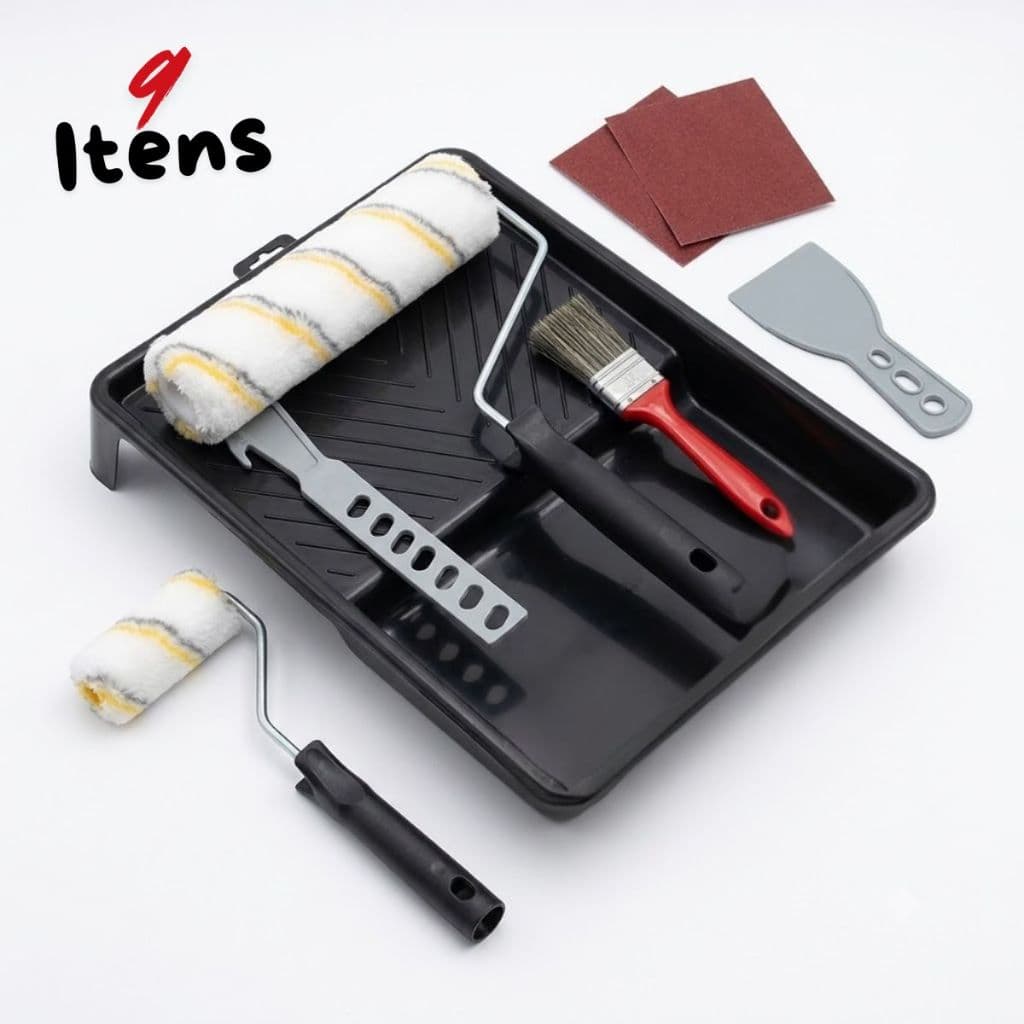 Kit Pintura Parede Teto Rolo De Lã 23cm Ant Respingo Kit Completo De 3 á 9 Itens Envio Rápido