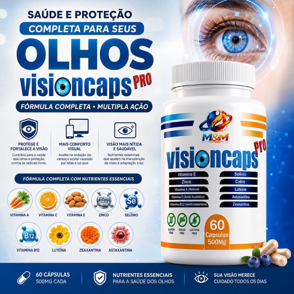 VITAMINA PARA OLHO –  Luteína + Astaxantina + Zeaxantina + Vitaminas A C E Zinco e Selênio