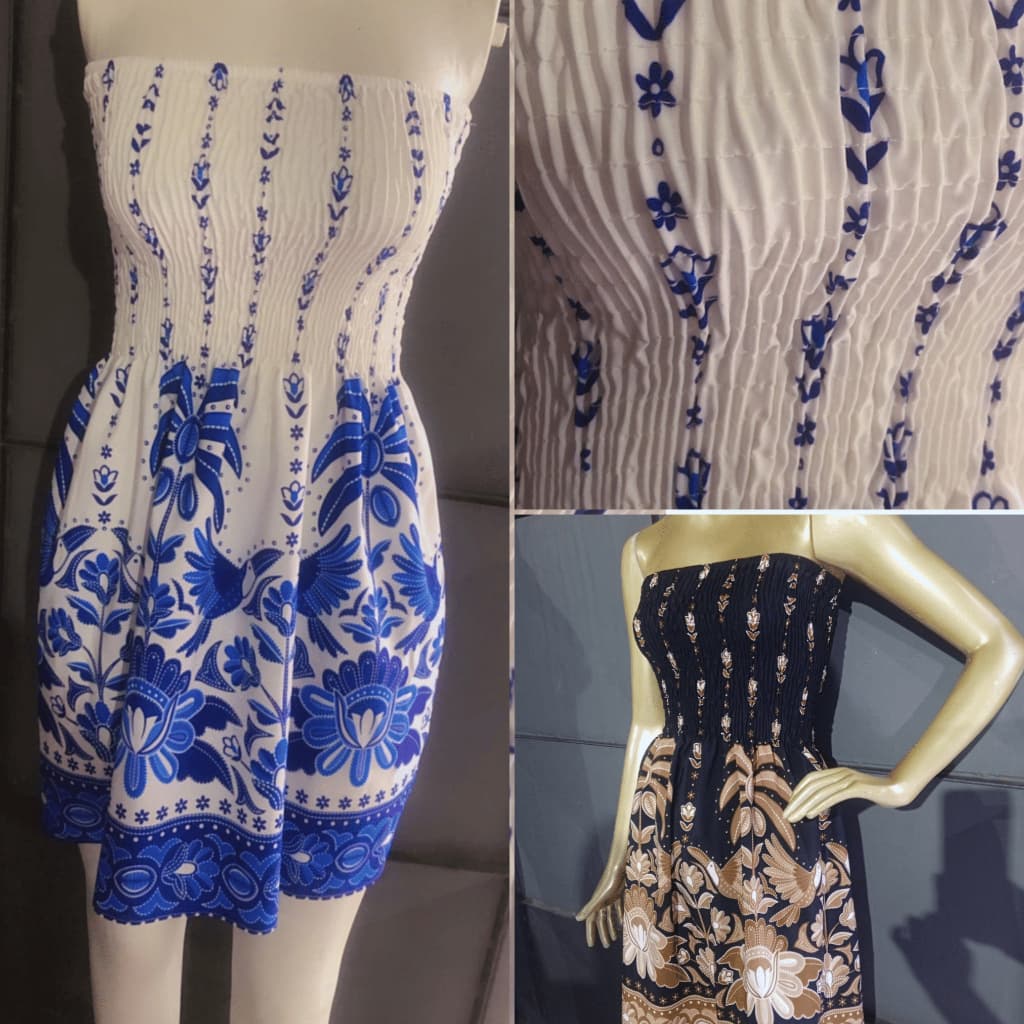 Vestido Curto Feminino com Estampa Floral e Lastex no Busto