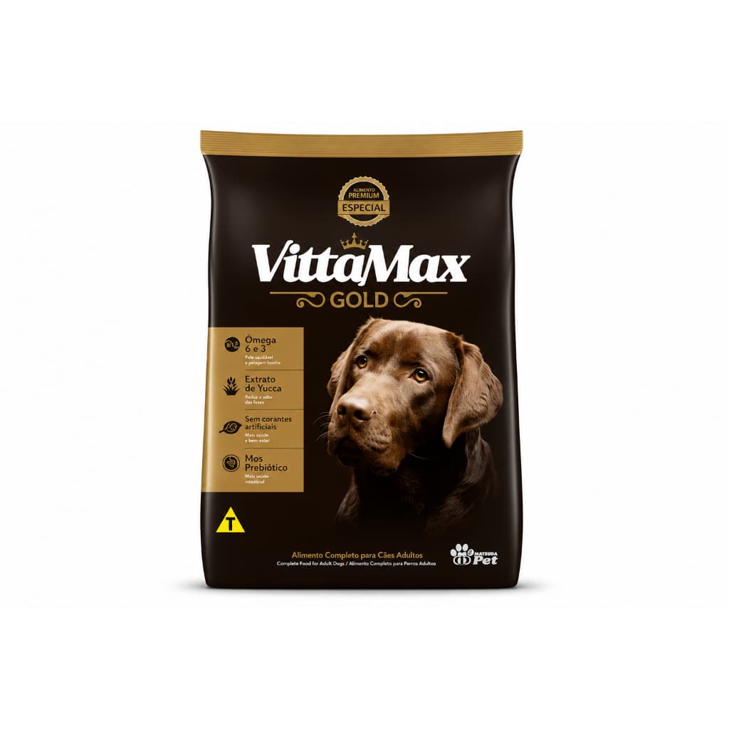 Ração Vittamax Gold para Cachorro Adulto Carne 10,1kg Premium Especial Nutrição Completa Saúde Bucal Embalagem Econômica