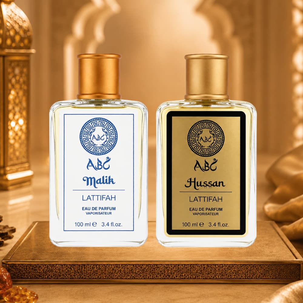 Kit 2 Perfumes Árabes Malik + Hussan 100ml Importada Masculina Fragrância Sofisticada Moderna
